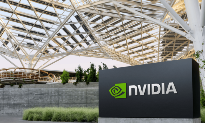 nvidia headquarters with nvidia sign in front.