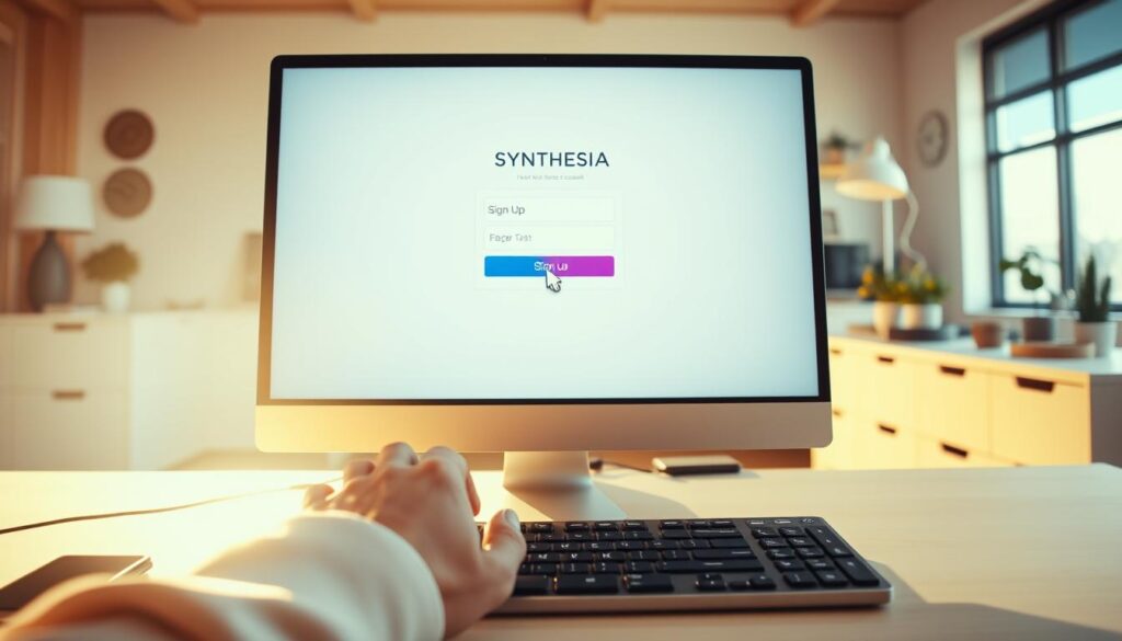 setting up Synthesia account