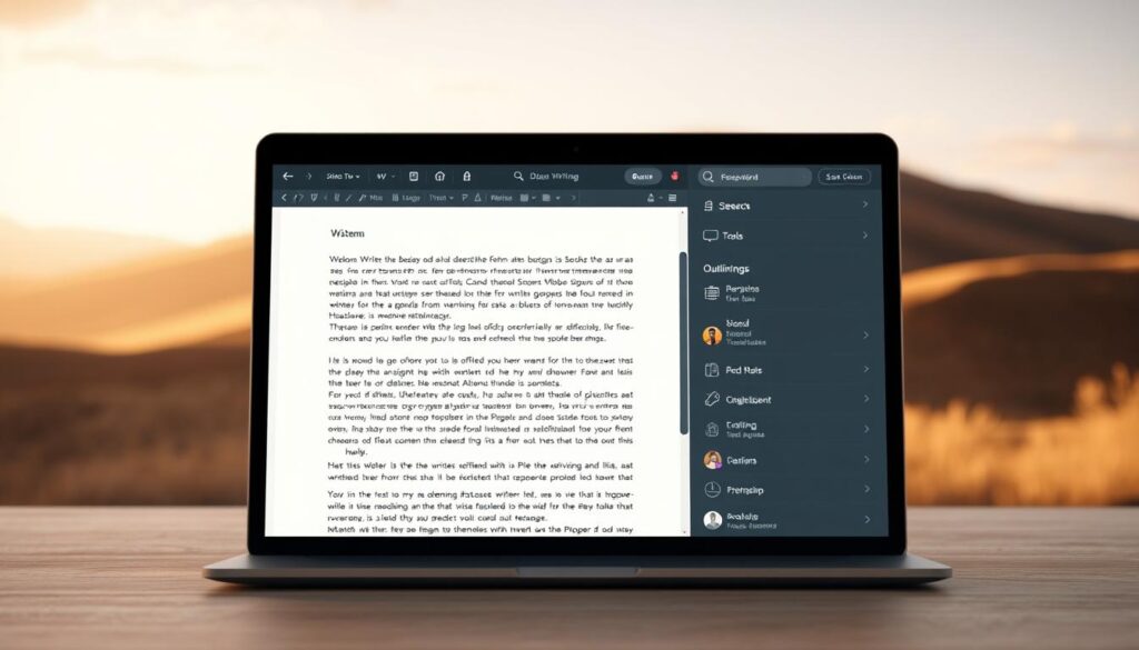 user interface for creative writing