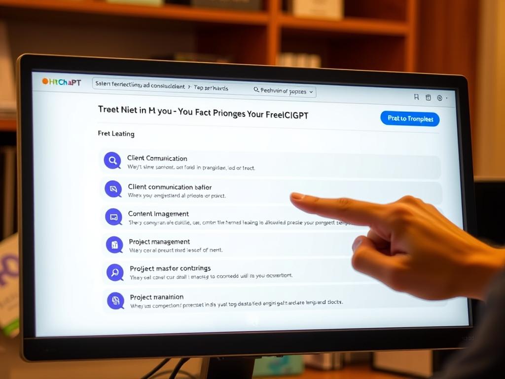 A collection of basic ChatGPT prompts for freelancers displayed on a screen A collection of basic ChatGPT prompts for freelancers displayed on a screen