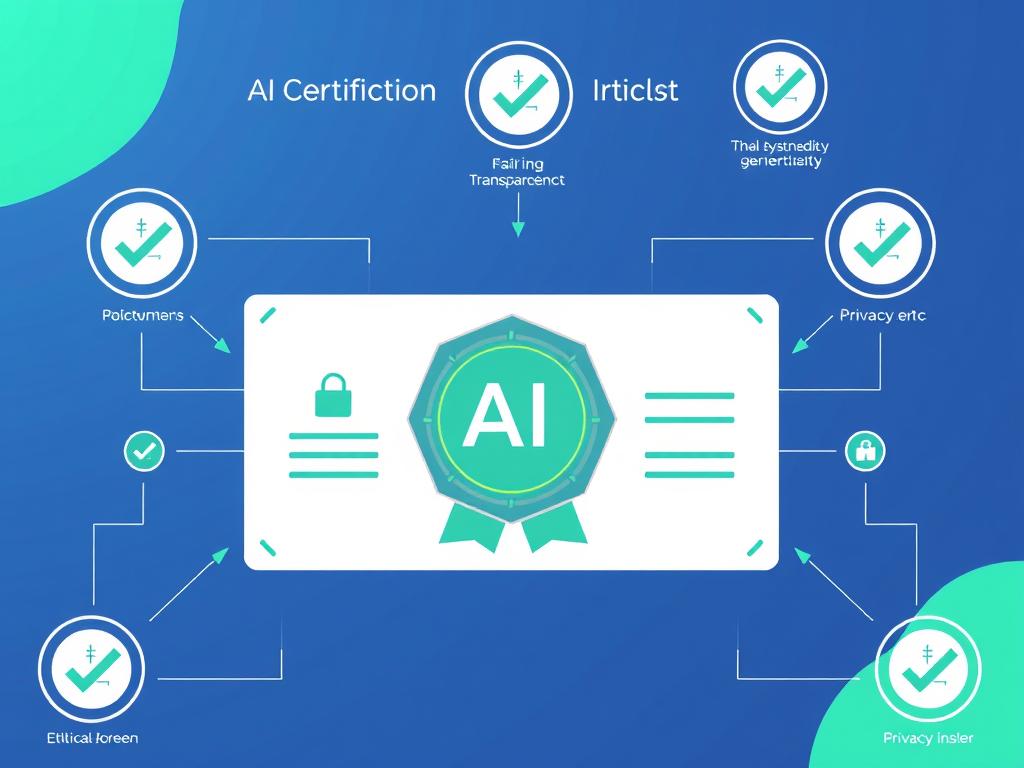 AI certification process showing evaluation of an AI system against ethical standards AI certification process showing evaluation of an AI system against ethical standards
