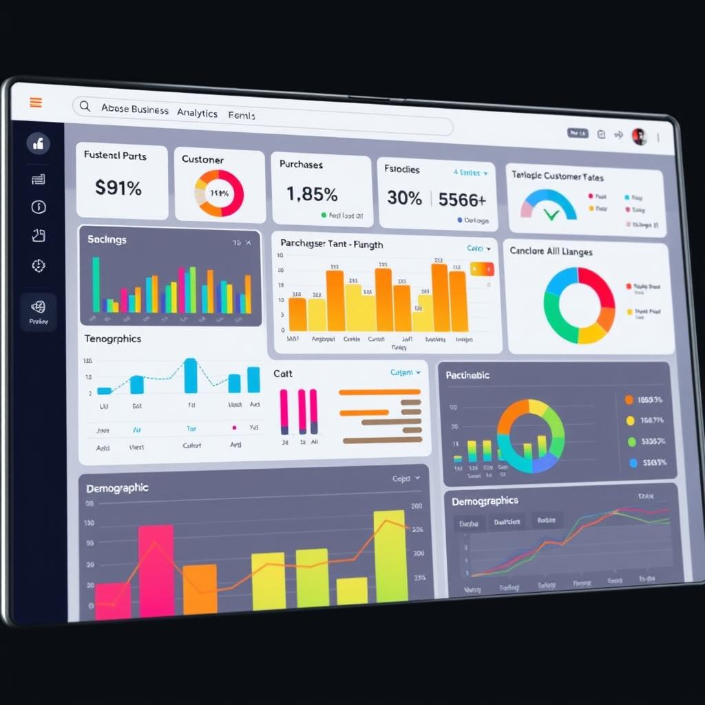 AI customer analytics dashboard showing behavior patterns for a small business AI customer analytics dashboard showing behavior patterns for a small business