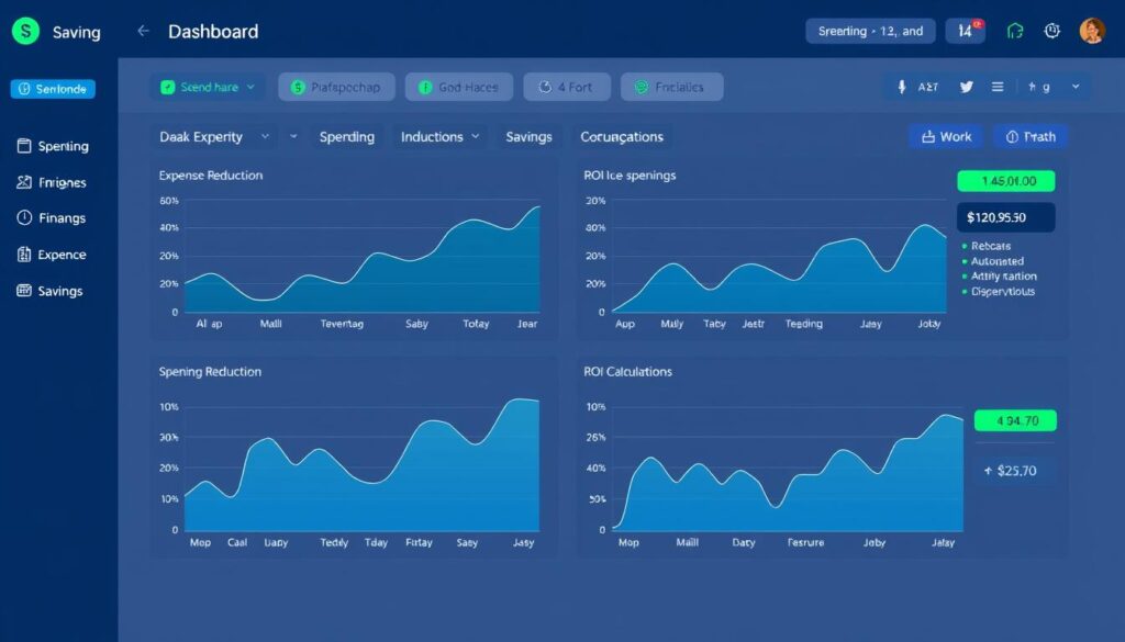 AI financial optimization dashboard showing cost reduction and savings opportunities in 2025 AI financial optimization dashboard showing cost reduction and savings opportunities in 2025