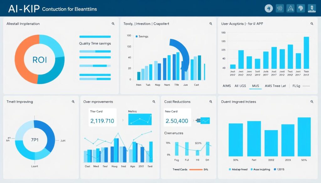 AI implementation KPI dashboard showing metrics for measuring enterprise AI success AI implementation KPI dashboard showing metrics for measuring enterprise AI success