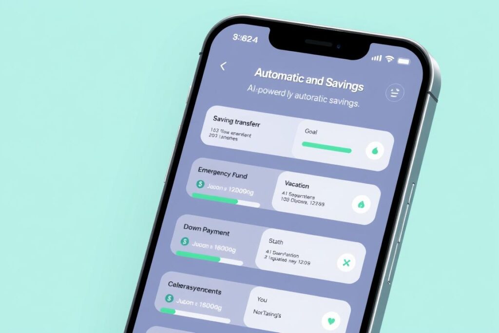 AI-powered savings app automatically transferring funds to savings goals AI-powered savings app automatically transferring funds to savings goals