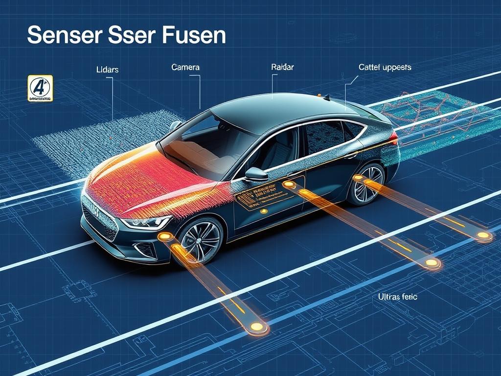 Advanced sensor fusion in self-driving cars combining lidar, radar, and camera data Advanced sensor fusion in self-driving cars combining lidar, radar, and camera data