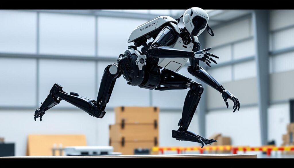 Boston Dynamics Atlas robot performing complex physical movements through AI teaching robots human-like learning Boston Dynamics Atlas robot performing complex physical movements through AI teaching robots human-like learning