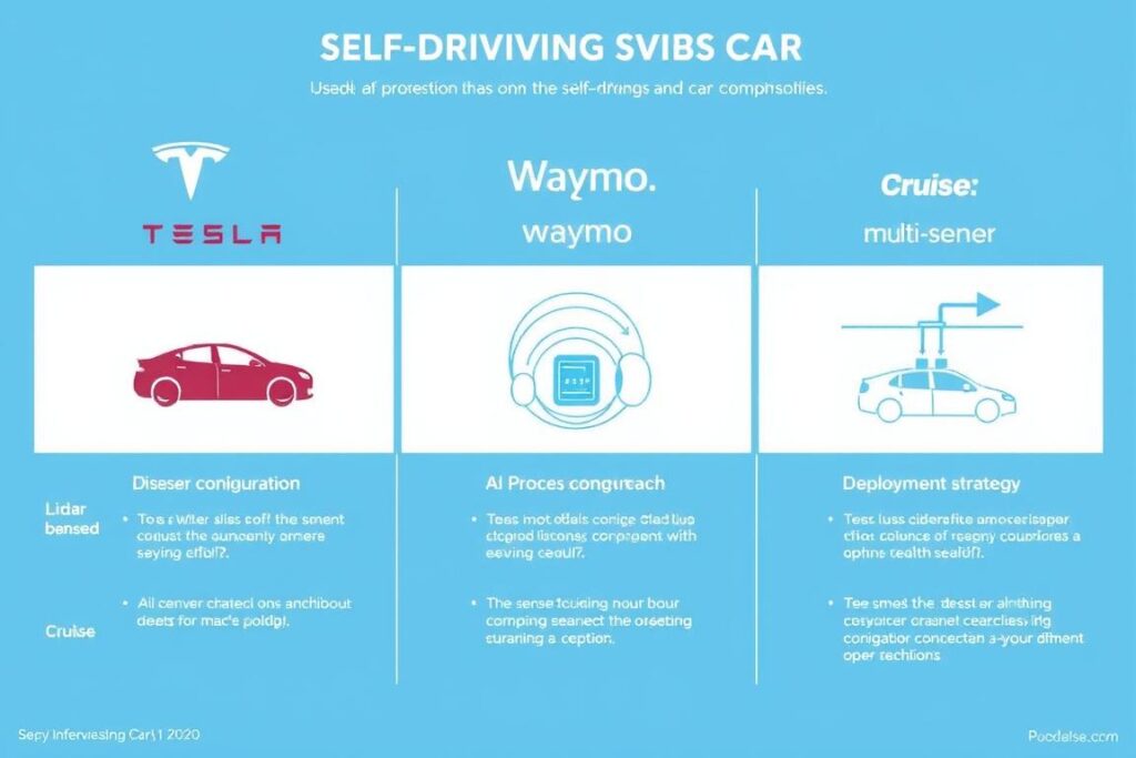 Comparison of different AI approaches used by major self-driving car companies Comparison of different AI approaches used by major self-driving car companies