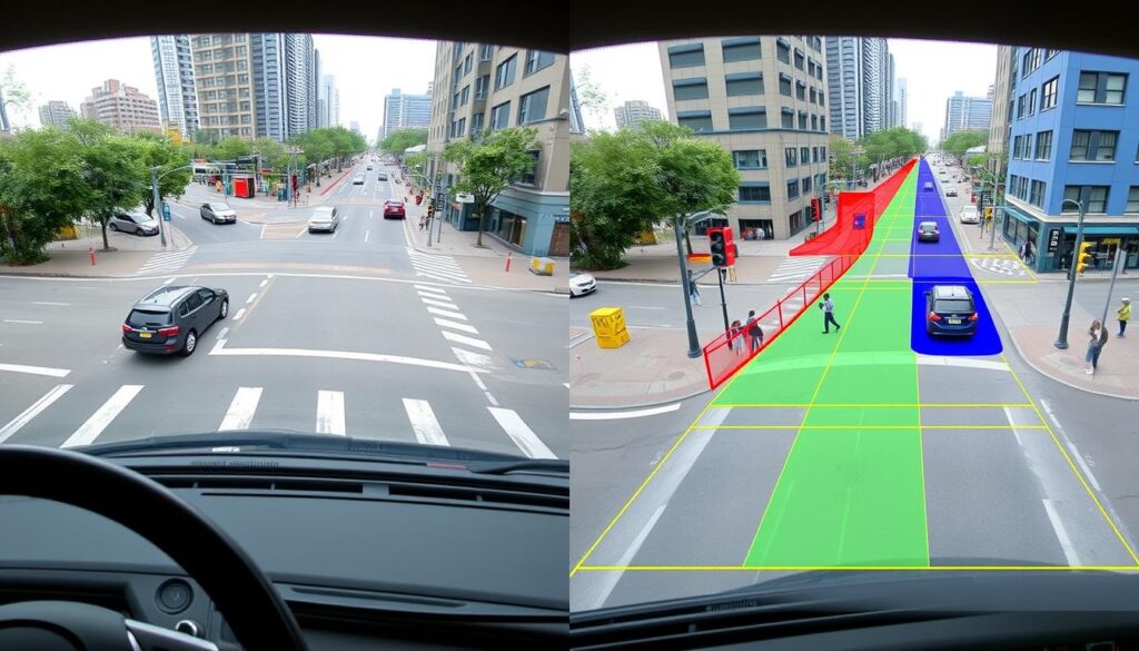 Computer vision system in a self-driving car mapping the environment in 3D Computer vision system in a self-driving car mapping the environment in 3D