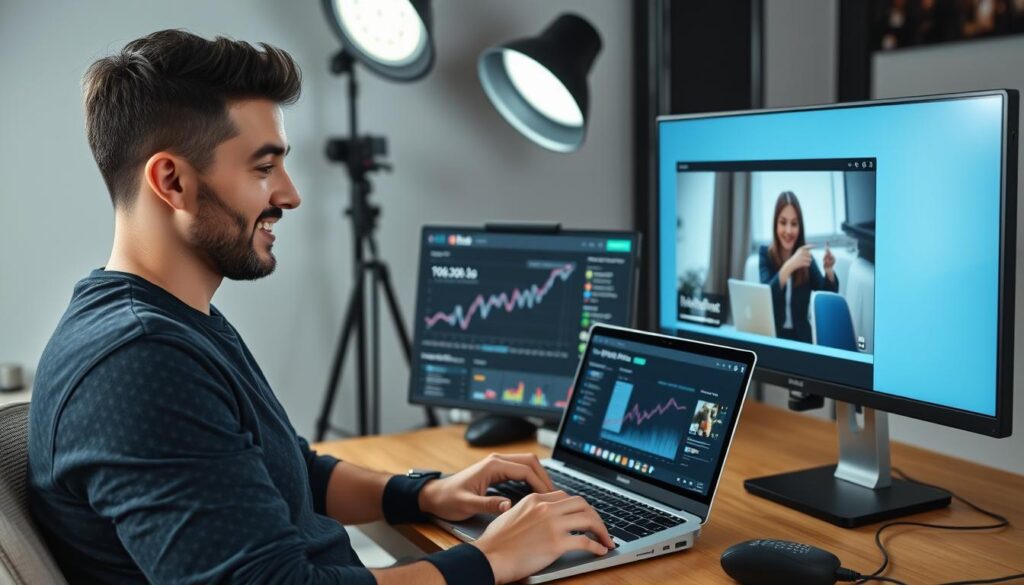 Content creator successfully using AI video generator for their YouTube channel Content creator successfully using AI video generator for their YouTube channel