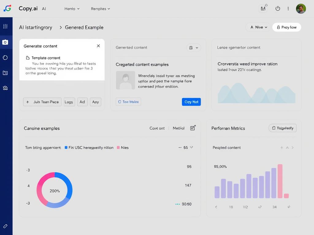 Copy.ai interface showing AI-generated marketing content saving costs in 2025 Copy.ai interface showing AI-generated marketing content saving costs in 2025