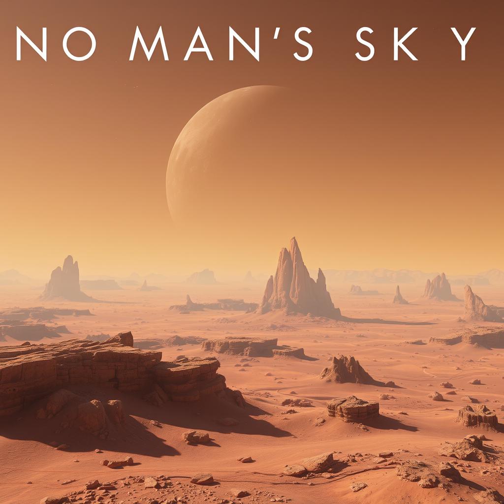 Early No Man's Sky planet showing repetitive procedurally generated terrain features Early No Man's Sky planet showing repetitive procedurally generated terrain features