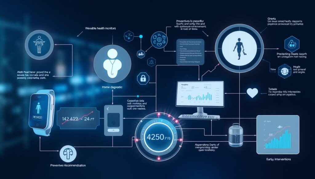 Futuristic AI-powered preventive healthcare system Futuristic AI-powered preventive healthcare system