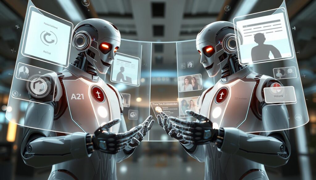 Futuristic visualization of next-generation AI chatbots with advanced capabilities Futuristic visualization of next-generation AI chatbots with advanced capabilities