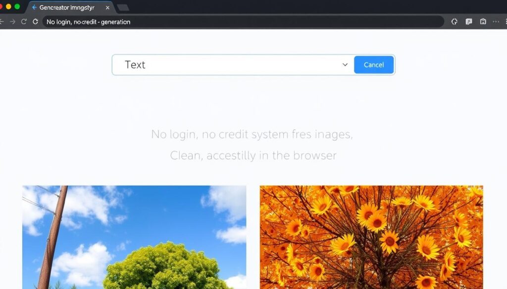 Imgcreator interface showing text-to-image generation with no login required Imgcreator interface showing text-to-image generation with no login required