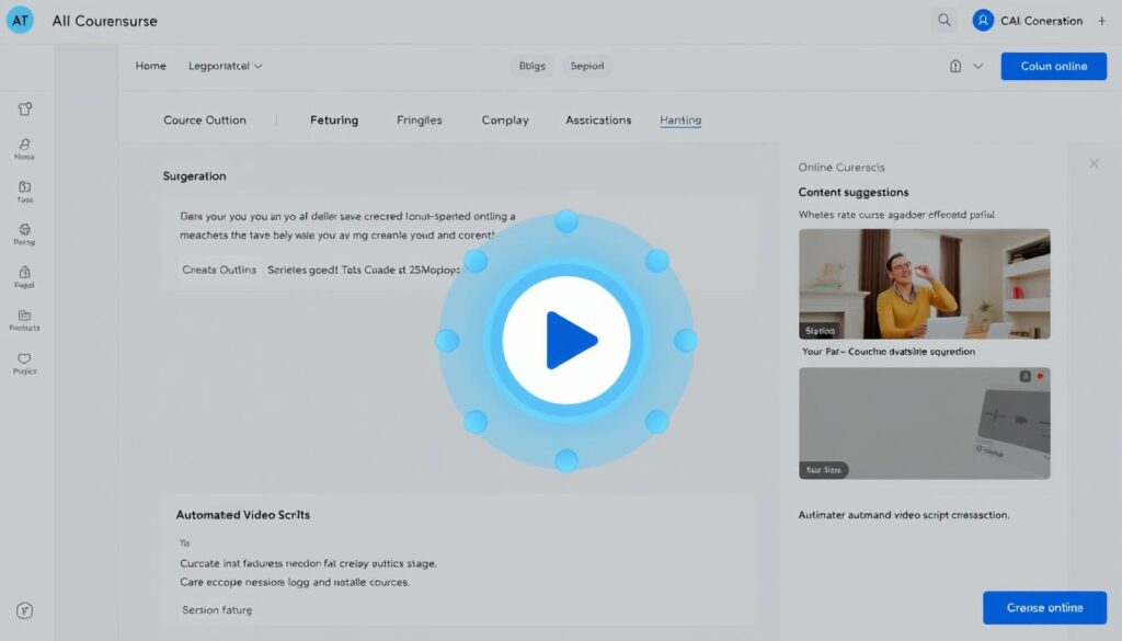 Online course platform showing AI-generated course structure and content Online course platform showing AI-generated course structure and content