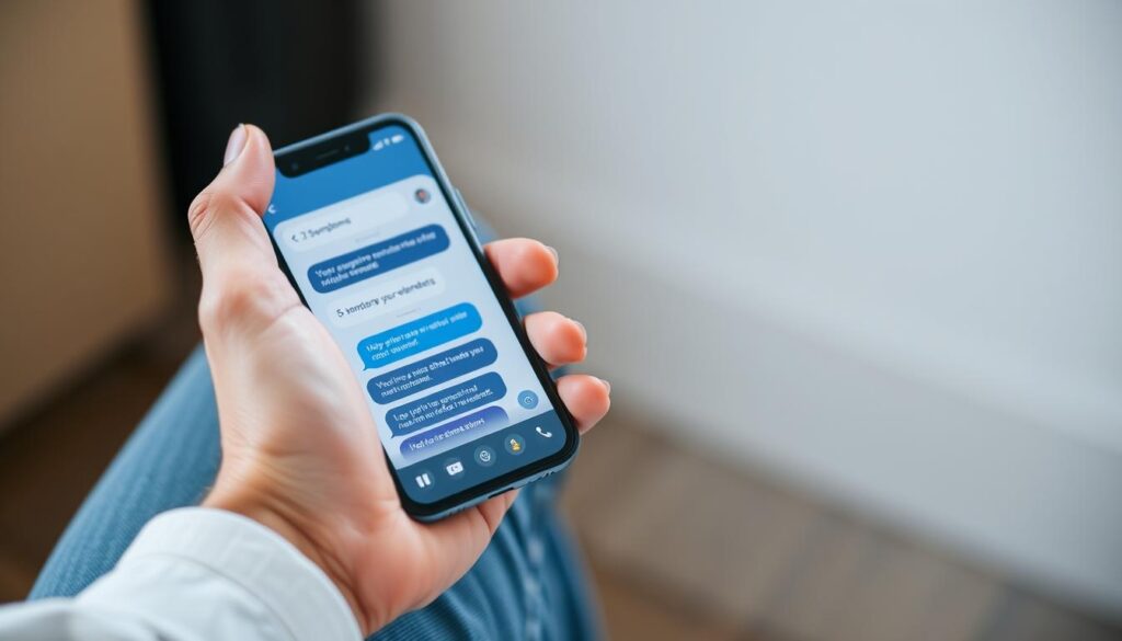 Patient using AI healthcare chatbot on smartphone Patient using AI healthcare chatbot on smartphone