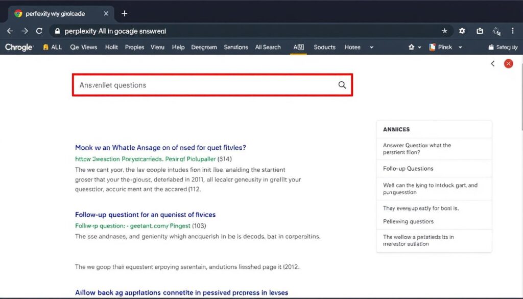 Perplexity AI Chrome extension showing search results with direct answers Perplexity AI Chrome extension showing search results with direct answers