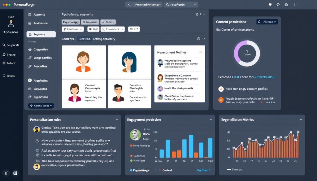 PersonaForge interface showing AI audience targeting tools for content creators in 2025 PersonaForge interface showing AI audience targeting tools for content creators in 2025