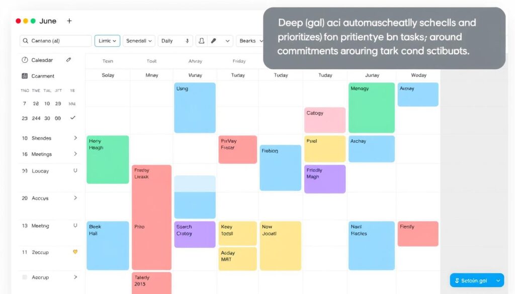Reclaim.ai calendar interface showing smart scheduling of tasks and meetings Reclaim.ai calendar interface showing smart scheduling of tasks and meetings