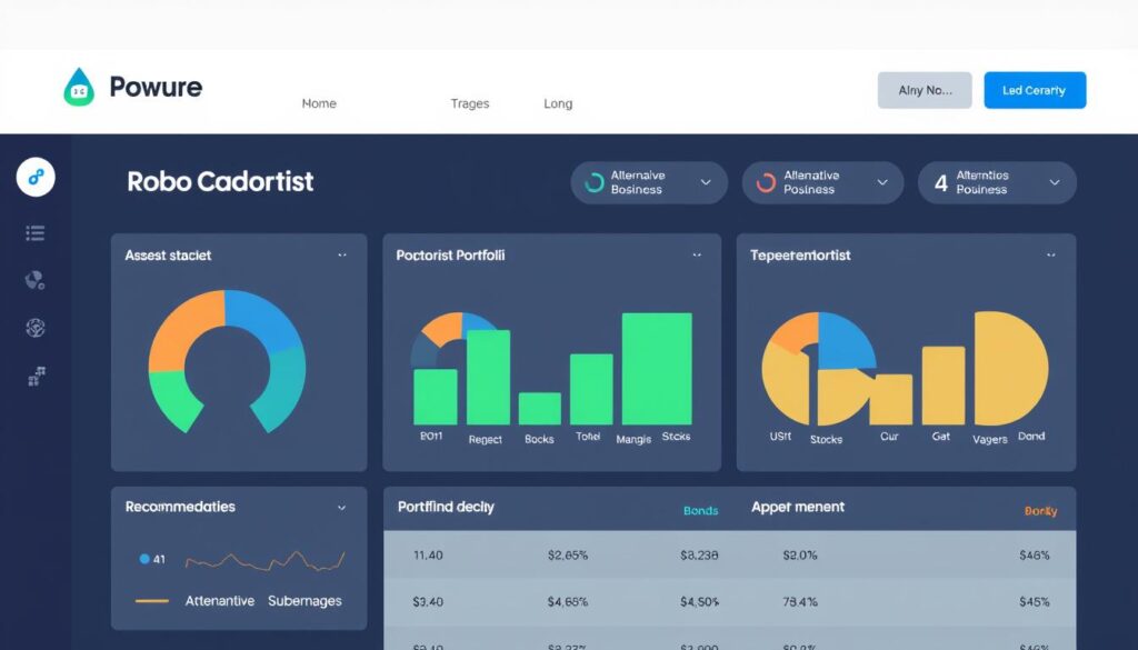Robo-advisor interface showing portfolio allocation and performance Robo-advisor interface showing portfolio allocation and performance