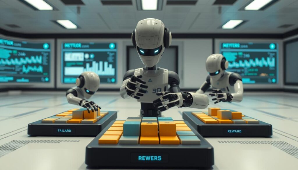 Robot using reinforcement learning to master a complex task through AI teaching robots human-like learning methods Robot using reinforcement learning to master a complex task through AI teaching robots human-like learning methods