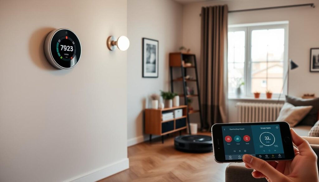 Smart home ecosystem showing multiple AI in daily life devices communicating with each other Smart home ecosystem showing multiple AI in daily life devices communicating with each other