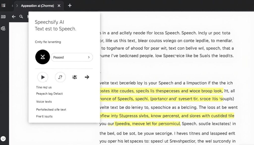 Speechify AI Chrome extension converting webpage text to speech Speechify AI Chrome extension converting webpage text to speech