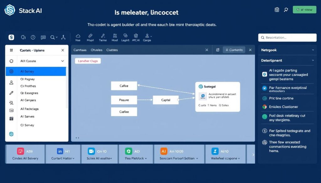 Stack AI platform showing no-code AI agent builder interface among top 10 AI agents Stack AI platform showing no-code AI agent builder interface among top 10 AI agents