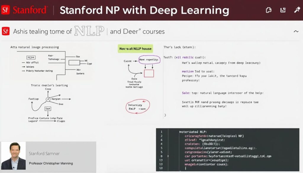 Stanford's NLP with Deep Learning course showing advanced natural language processing techniques Stanford's NLP with Deep Learning course showing advanced natural language processing techniques