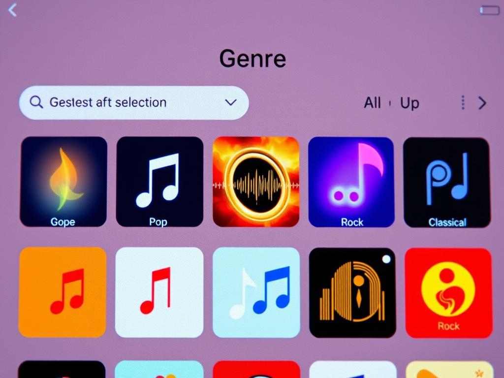 Suno AI genre selection interface with music visualization with AI Startups 2025 technology Suno AI genre selection interface with music visualization with AI Startups 2025 technology