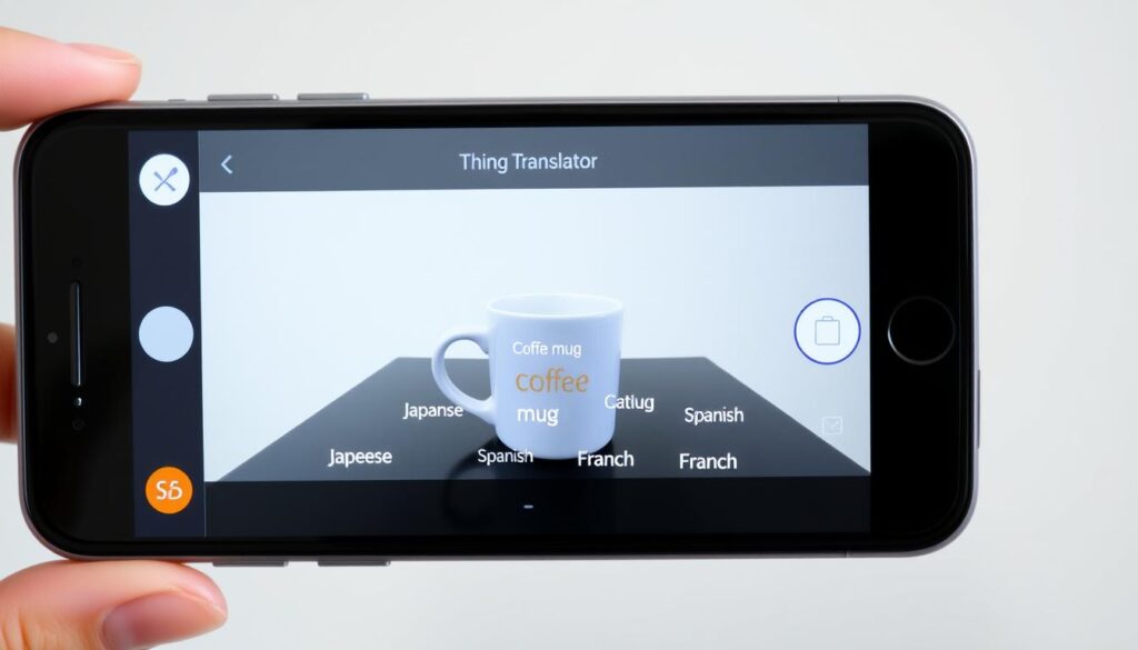 Thing Translator app identifying and translating objects in multiple languages Thing Translator app identifying and translating objects in multiple languages