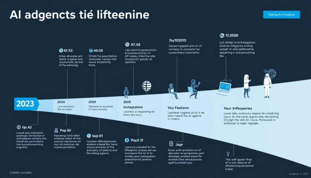 Timeline showing the evolution of AI Agents from 2020 to 2025