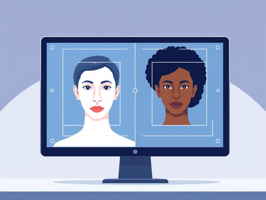 Visual representation of AI bias showing discriminatory outcomes in facial recognition Visual representation of AI bias showing discriminatory outcomes in facial recognition