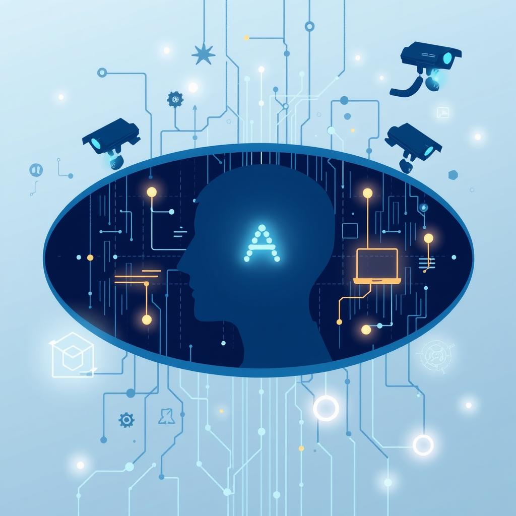Visual representation of AI data privacy concerns Visual representation of AI data privacy concerns