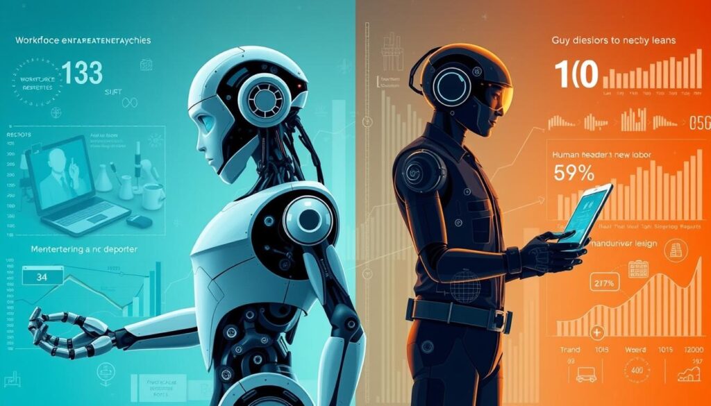 Visualization of workforce transformation due to AI teaching robots human-like learning capabilities Visualization of workforce transformation due to AI teaching robots human-like learning capabilities