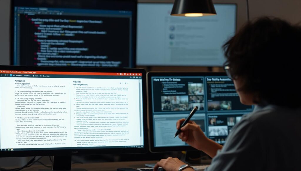 Writer balancing AI suggestions with human creativity in scriptwriting Writer balancing AI suggestions with human creativity in scriptwriting