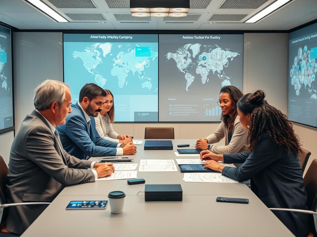 Diverse group of stakeholders collaborating on AI equity initiatives