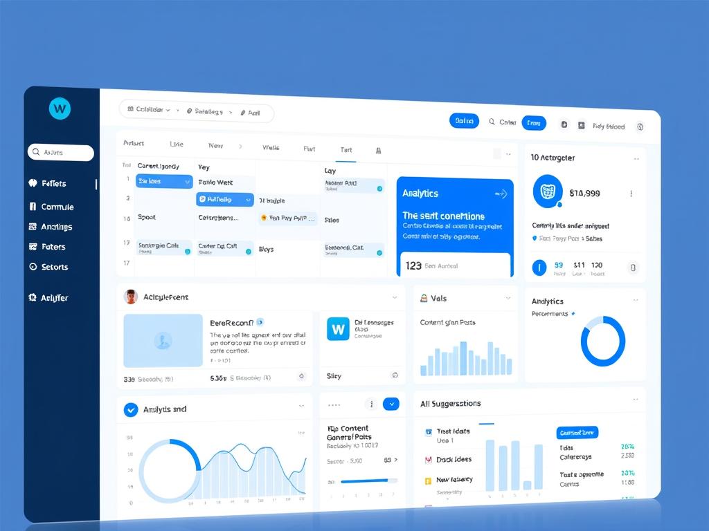 Buffer interface showing AI-powered social media scheduling and content generation in 2025