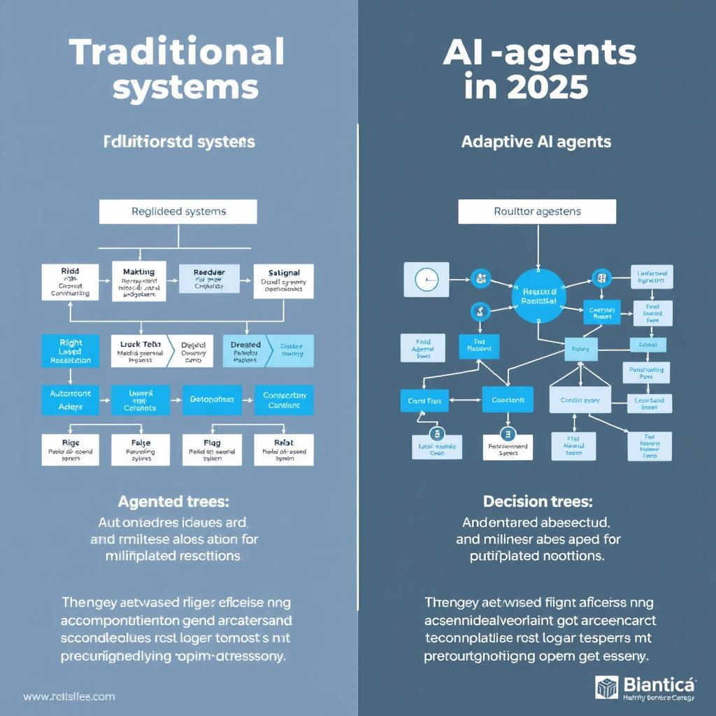 Comparison between traditional automation and AI agents in business 2025 Comparison between traditional automation and AI agents in business 2025