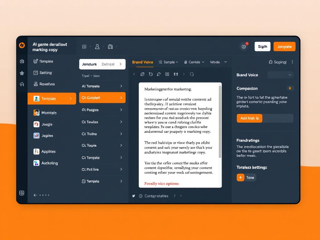 Jasper AI interface showing content generation and marketing copy creation in 2025