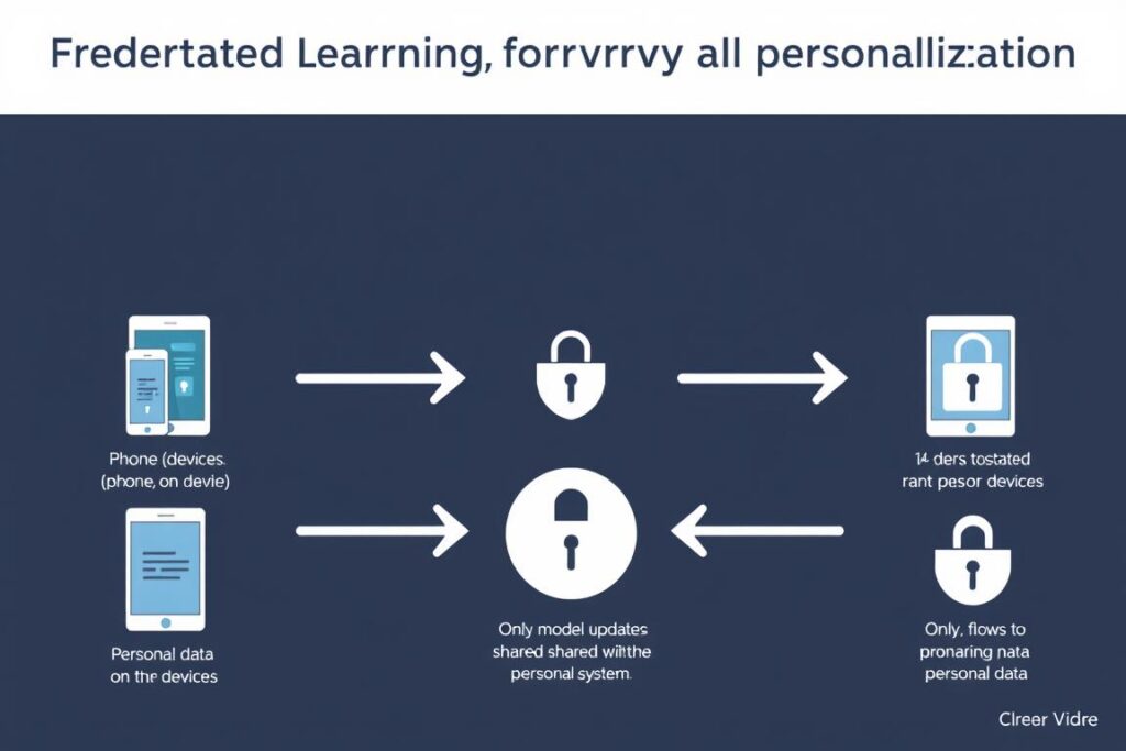 Visual representation of federated learning for privacy-preserving AI personalization Visual representation of federated learning for privacy-preserving AI personalization