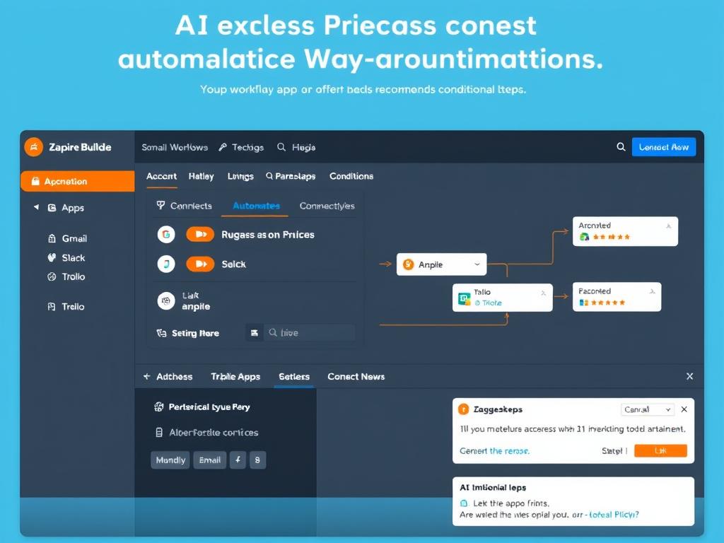 Zapier automation interface showing AI-powered workflow creation between multiple apps in 2025